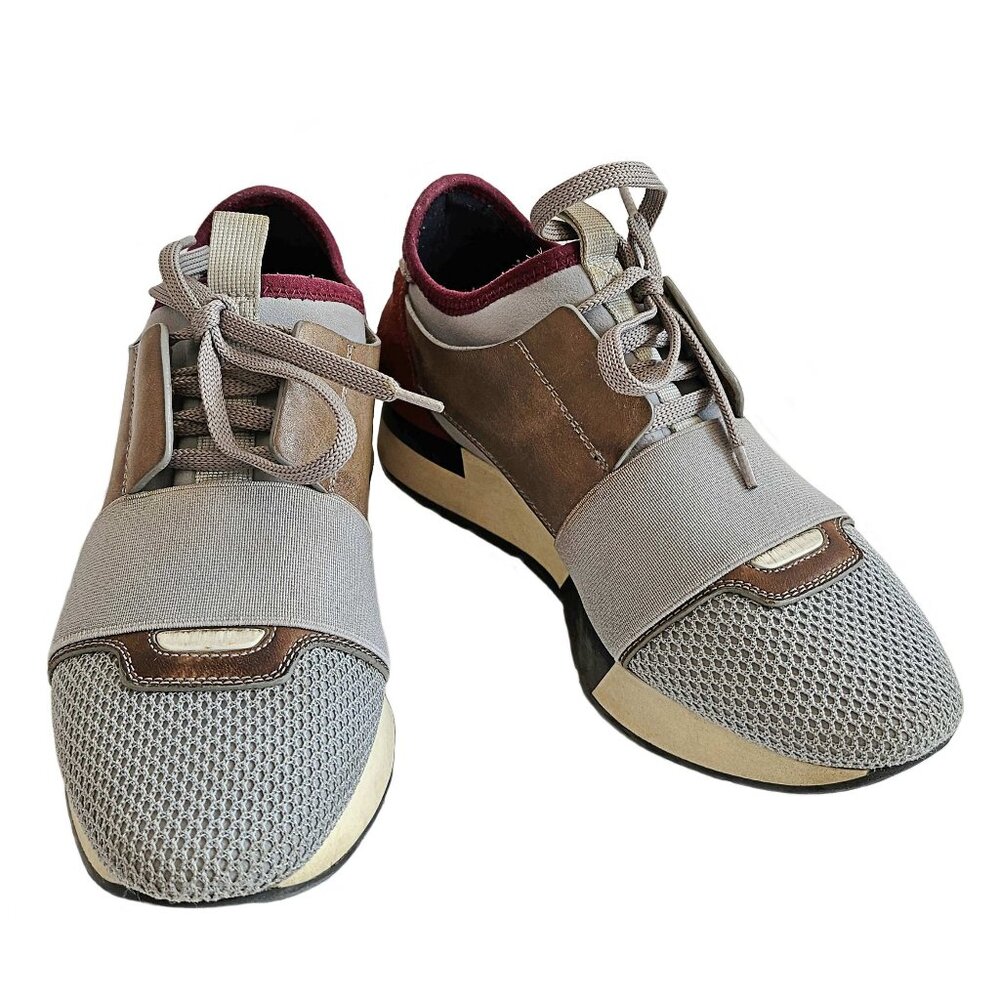 BALENCIAGA GREY RACE RUNNERS SNEAKERS (36)